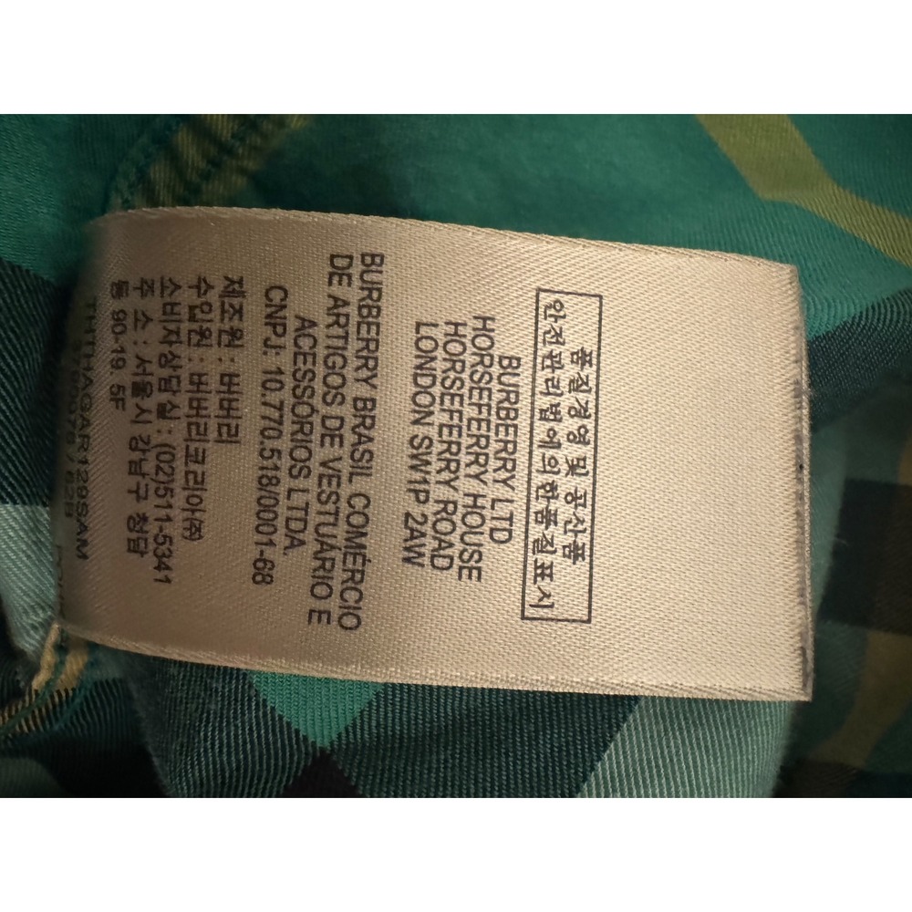 Burberry Men's Green Nova Check Long Sleeve Button Down Shirt Size L - Picture 6 of 9